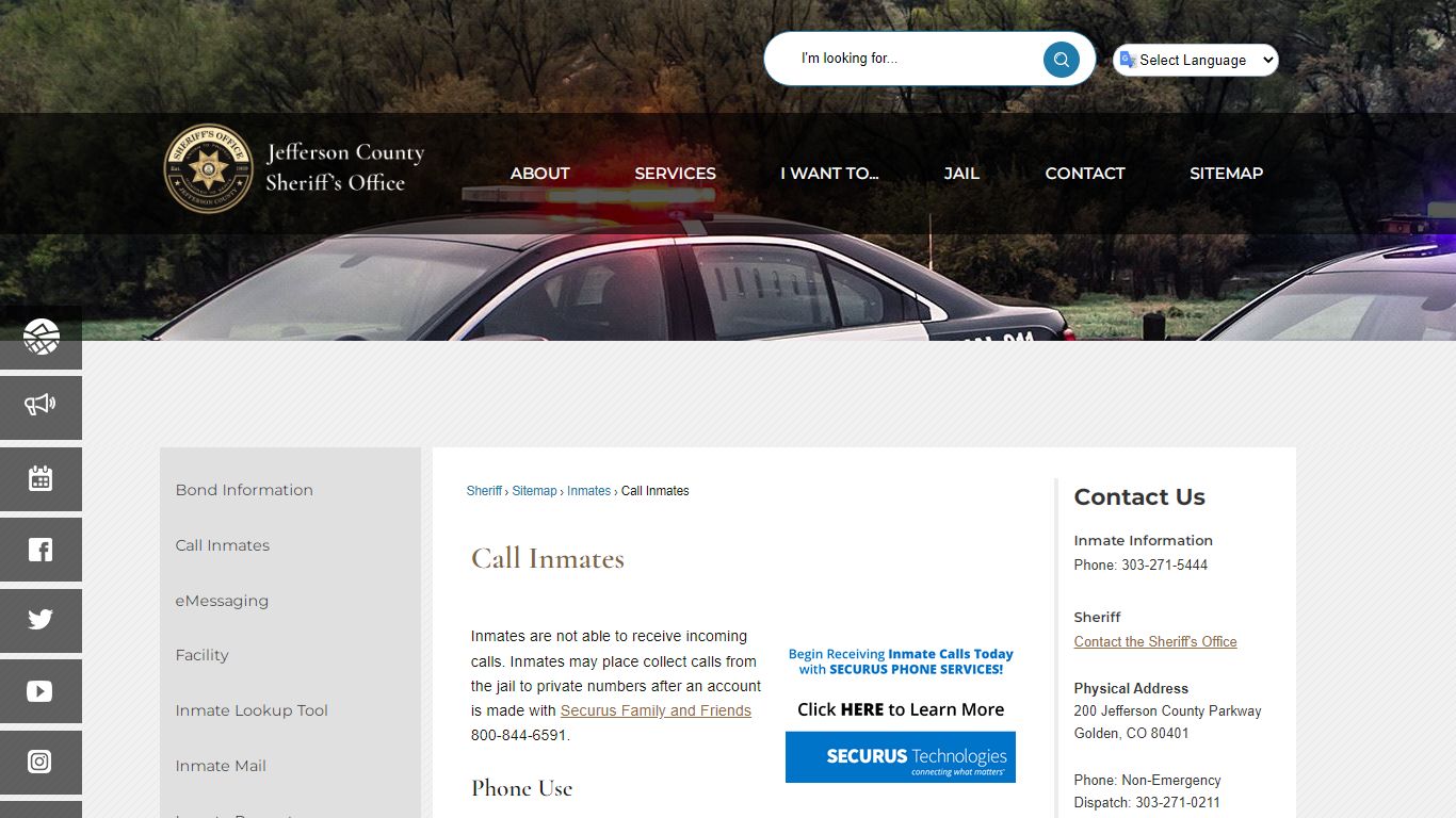 Call Inmates | Jefferson County, CO
